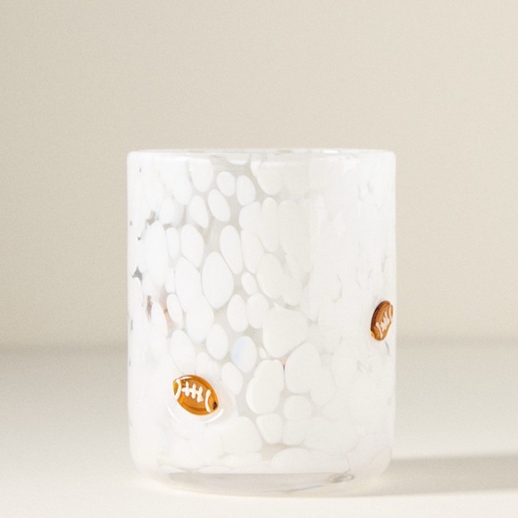 Anthropologie The Icon Juice Glass Confetti Edition White Football New With Tag - Picture 7 of 7